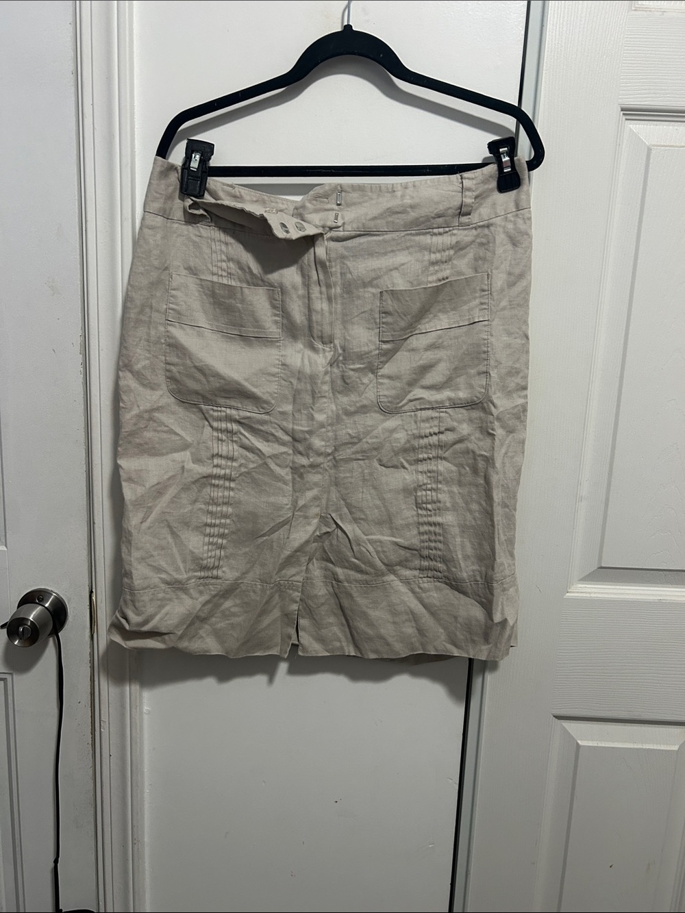 Element Beige Linen-Look Pencil Skirt